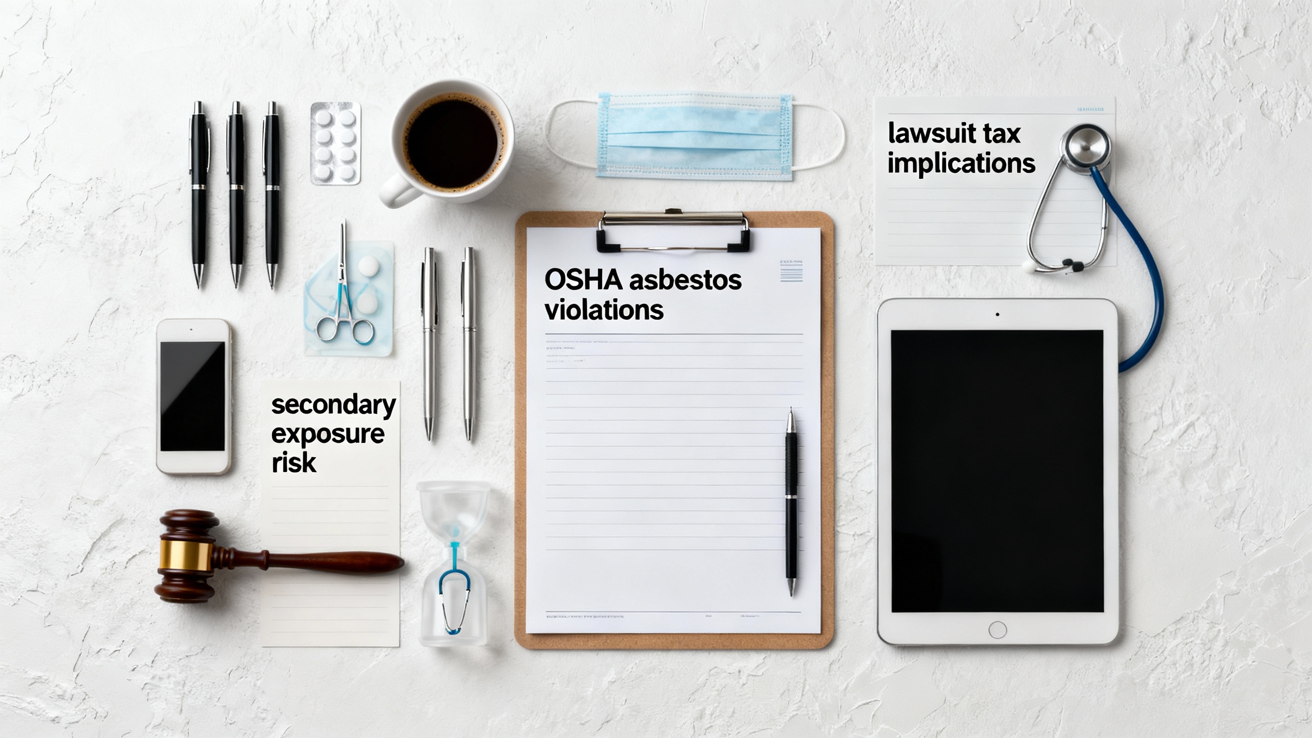 OSHA Asbestos Violations, Causation Medical Opinions, Lawsuit Taxes, Mesothelioma Genomic Testing & Secondary Exposure Risk Unveiled