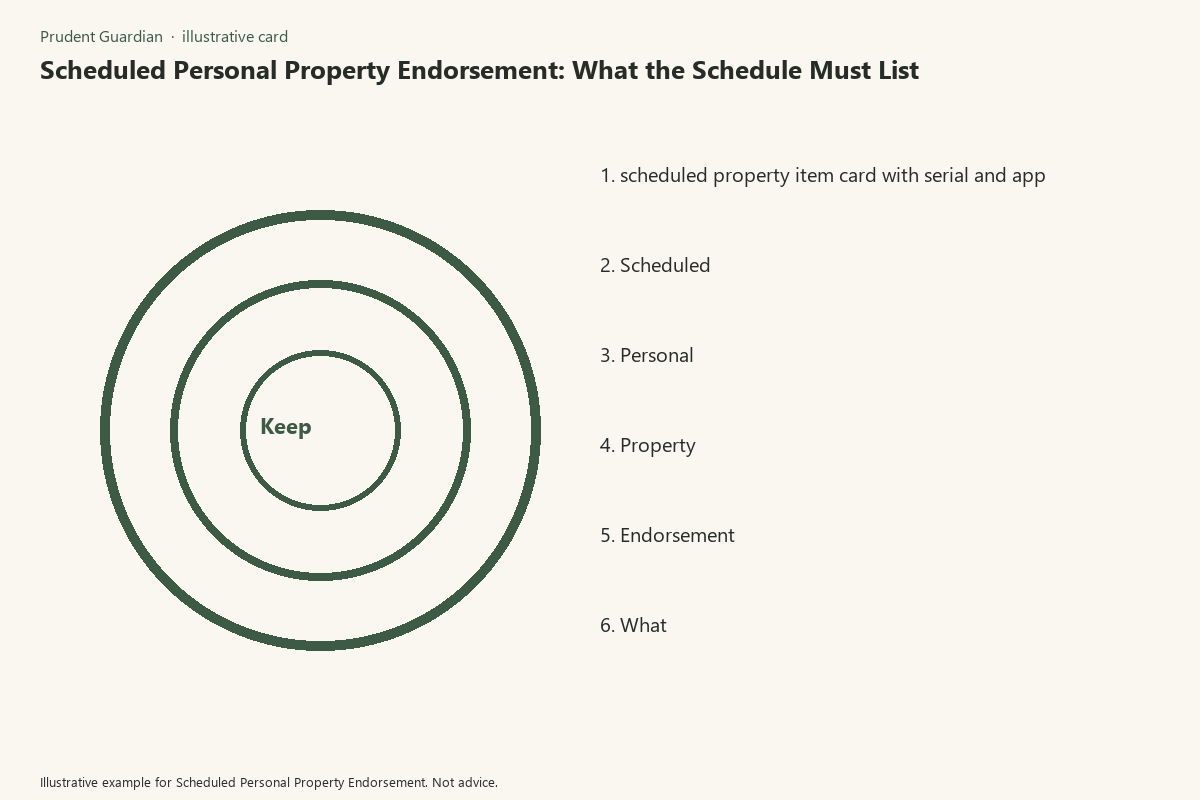 Diagram of scheduled-property endorsement fields