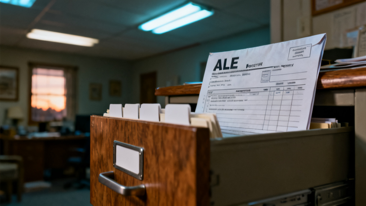 manila folder with ALE receipt envelope