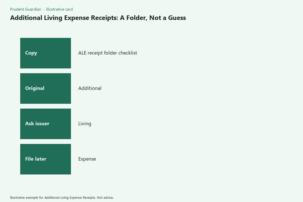Additional Living Expense Receipts comparison card