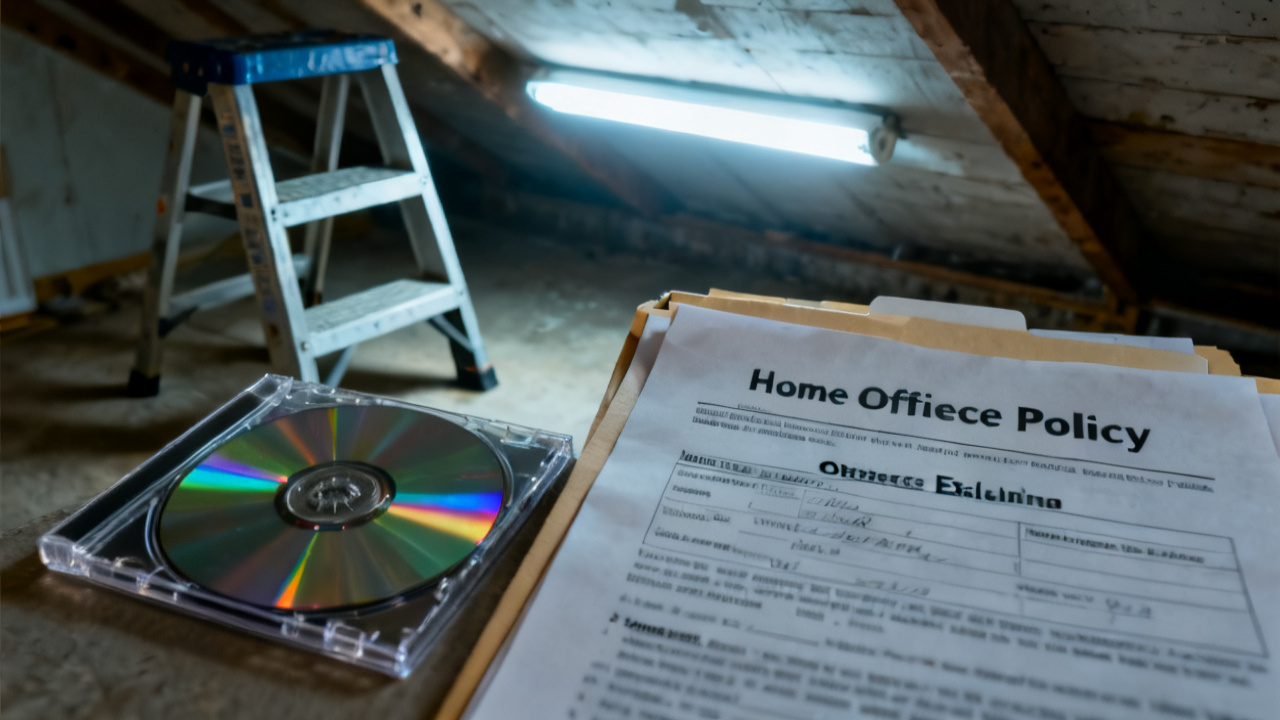 Crop of home-office exclusion page on garage workbench