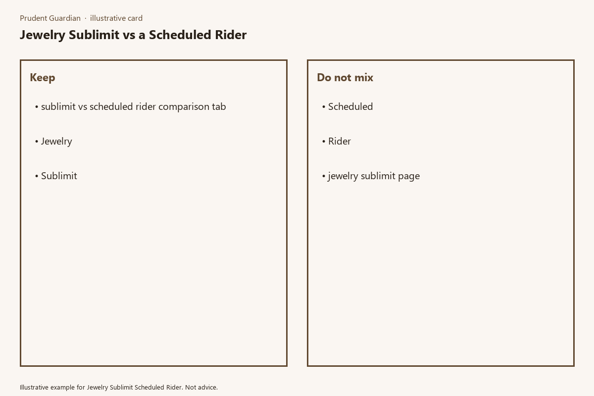 Diagram of jewelry sublimit page fields