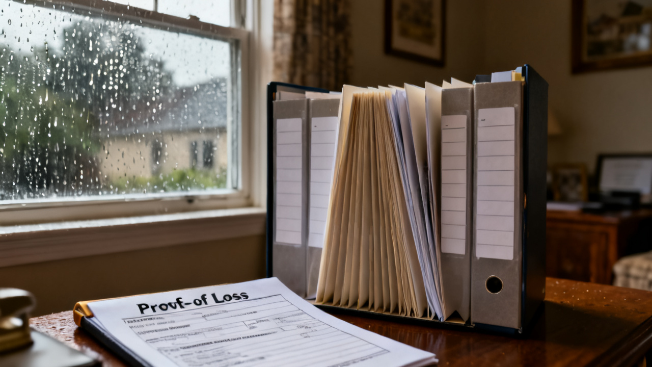 Detail of proof-of-loss form for Proof Loss Form