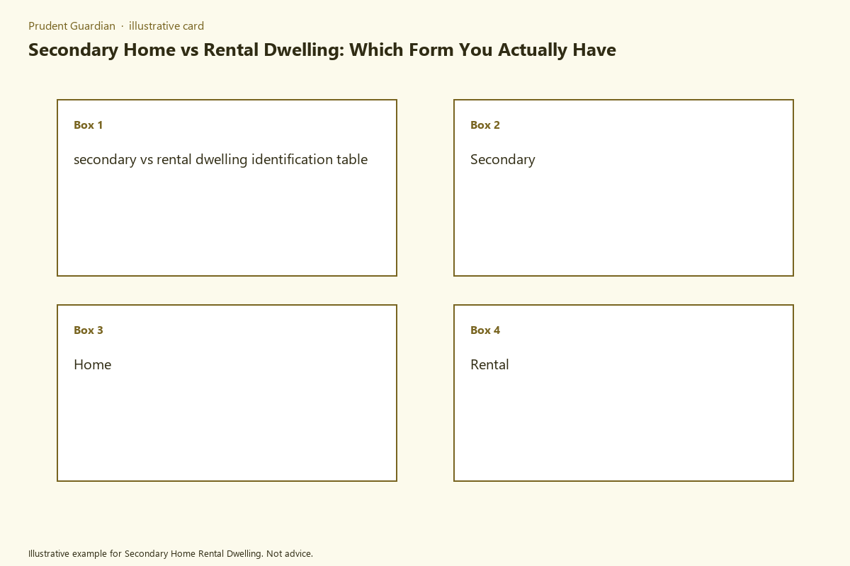 Diagram of secondary vs rental dwelling forms fields