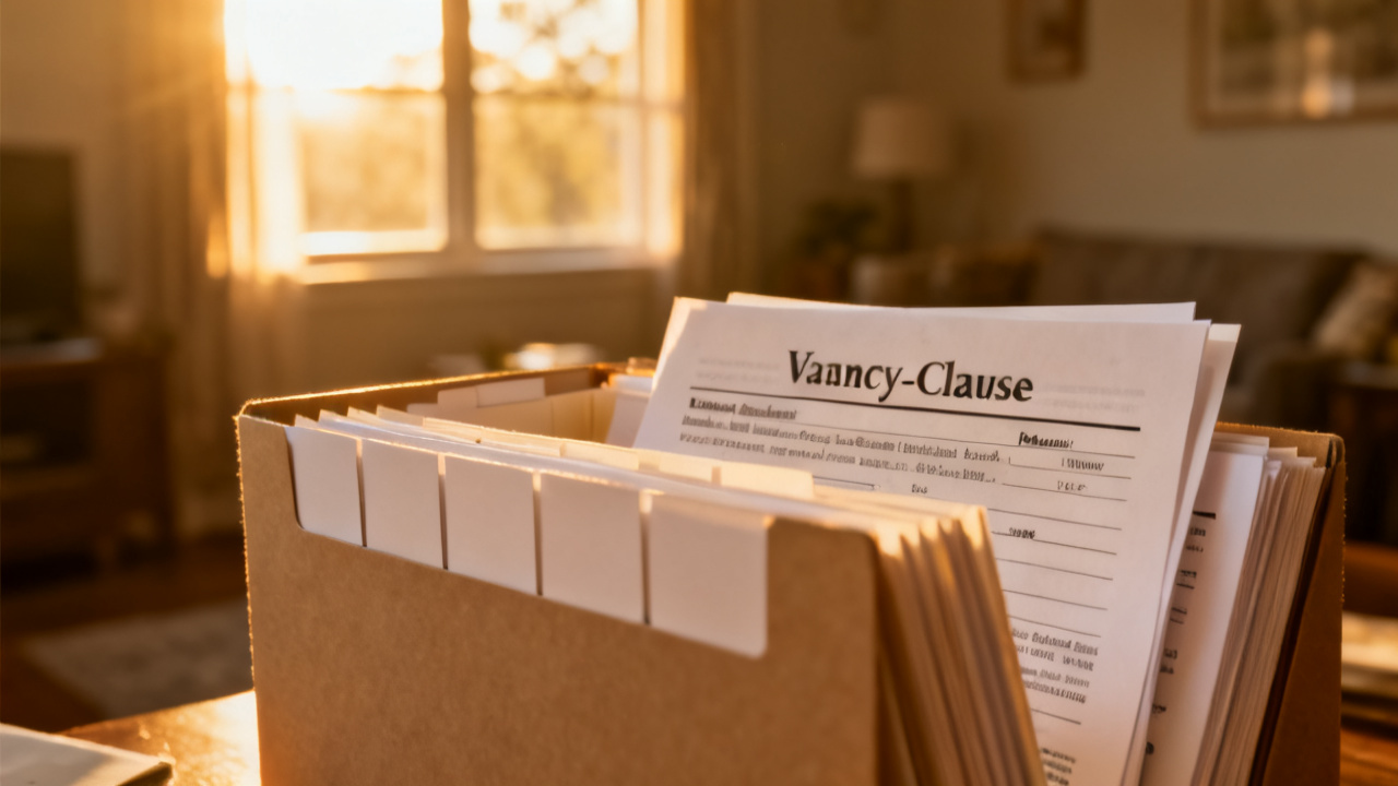 unlabeled tab with vacancy-clause page