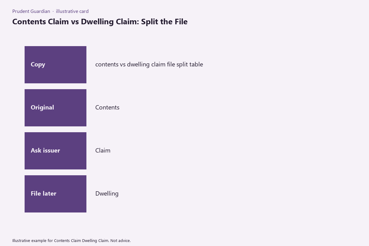 Contents Claim Dwelling Claim comparison card