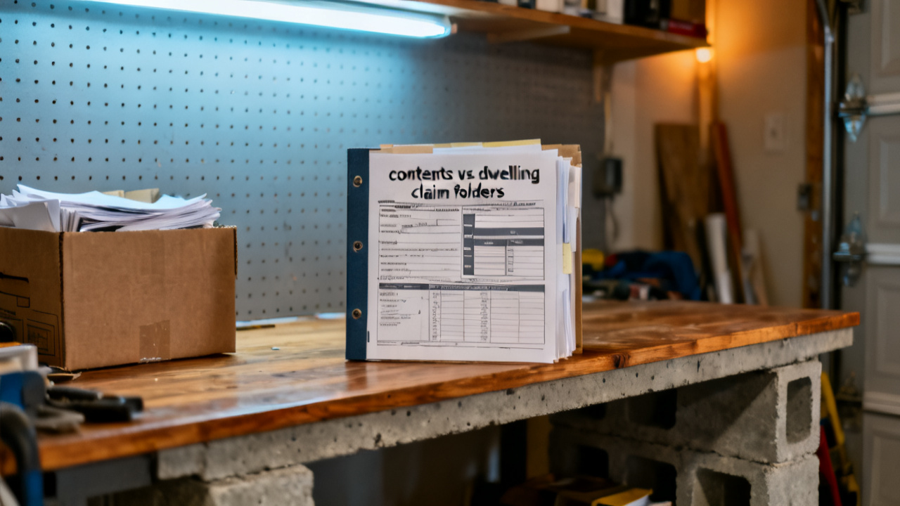 Quiet laundry folding table for contents vs dwelling claim folders