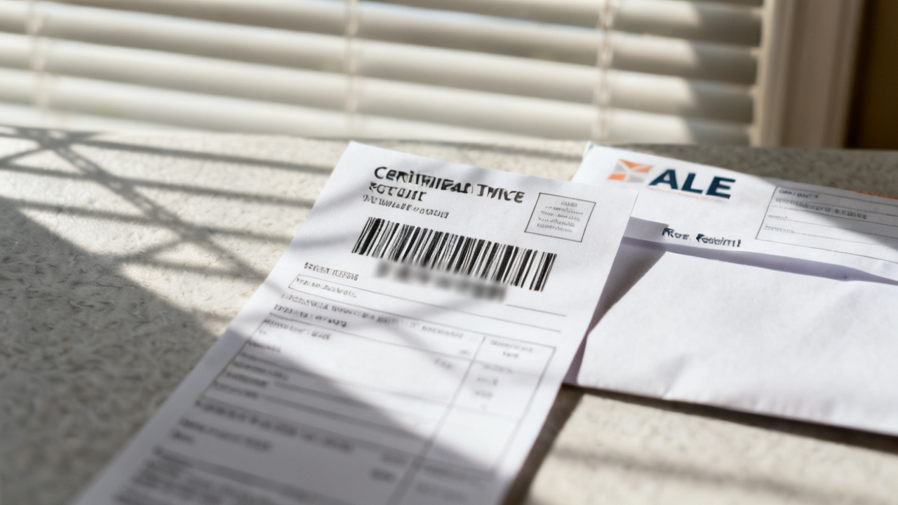 Detail of ALE receipt envelope for Loss-of-Use Additional Living Expense