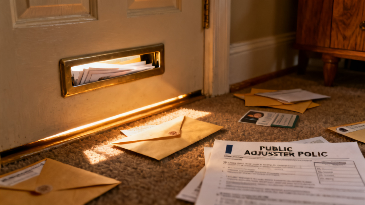 manila folder with public-adjuster contract