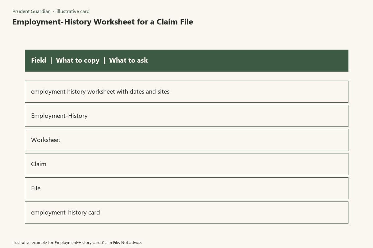 Employment-History card Claim File comparison card