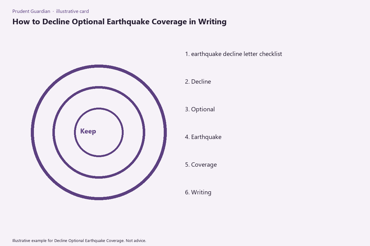 Diagram of earthquake-decline letter fields