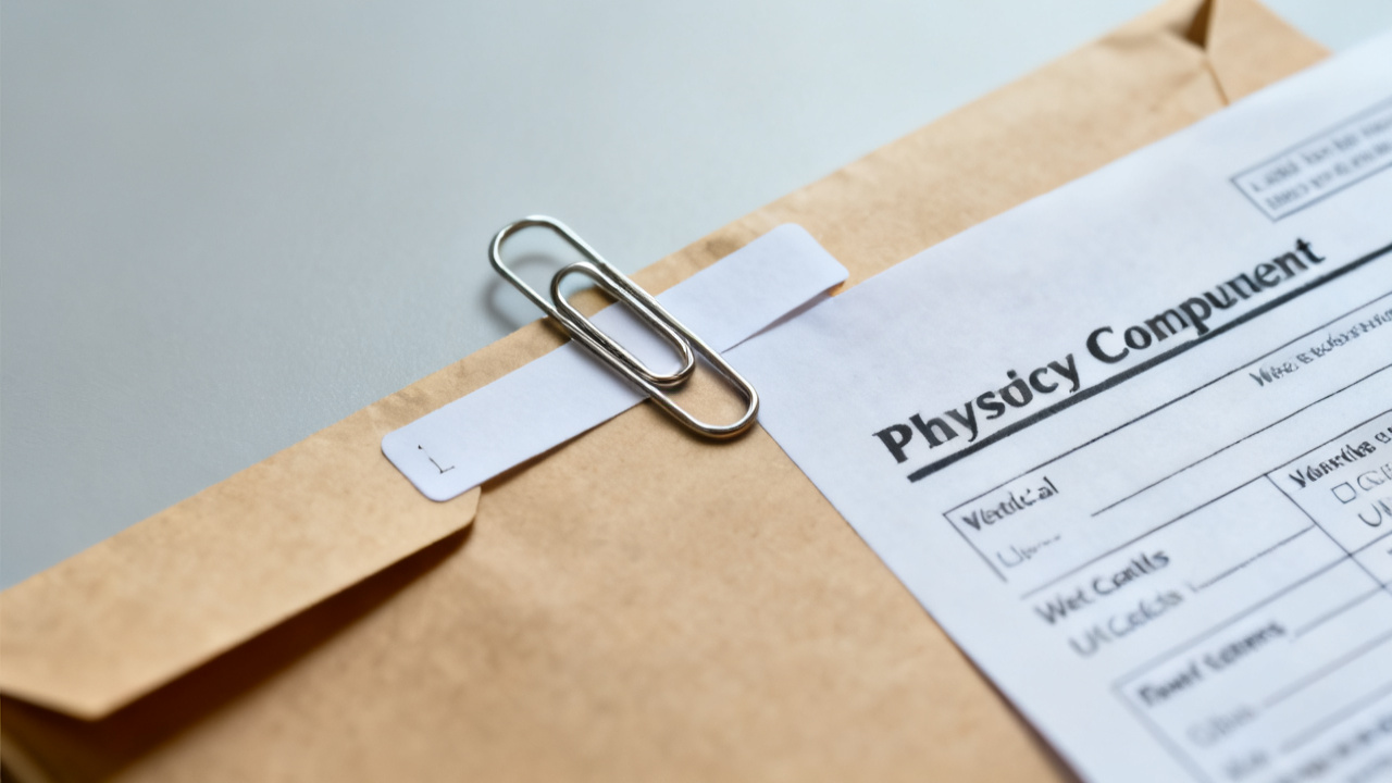 Crop of pathology-copy envelope on window seat