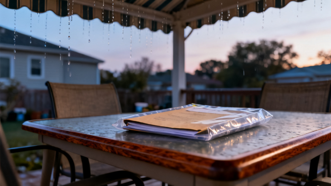 pathology-copy envelope waiting on a window seat