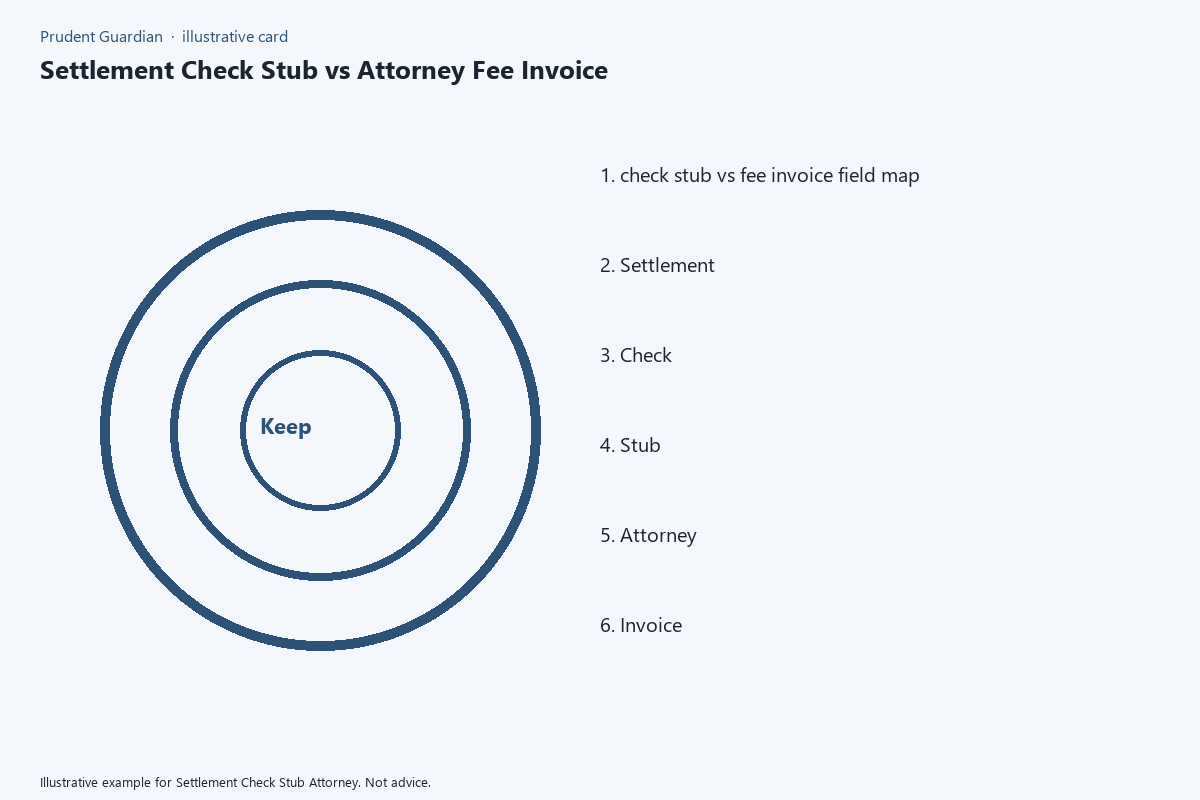 Settlement Check Stub Attorney comparison card