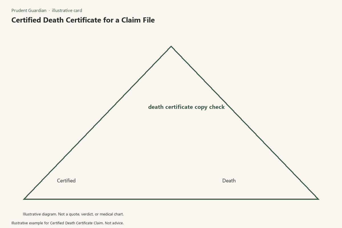 Illustrative field card for Certified Death Certificate Claim