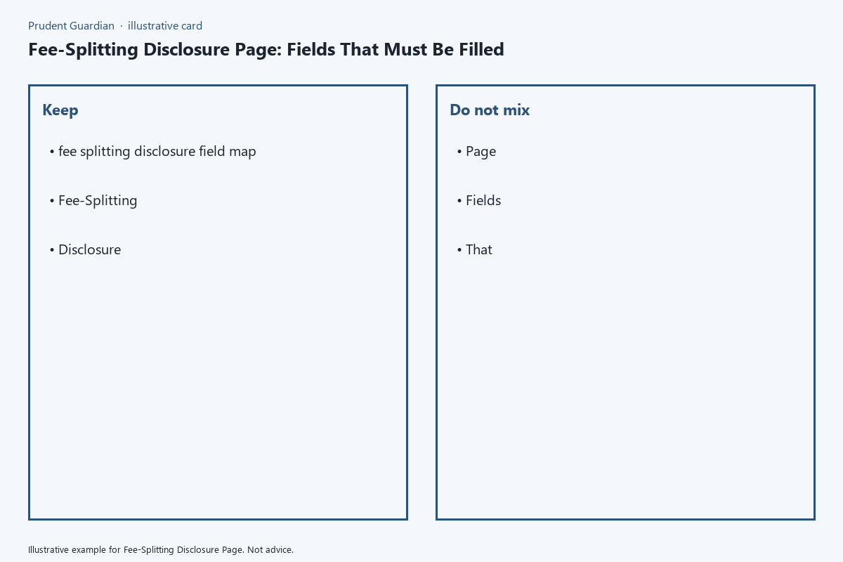 Diagram of fee-splitting disclosure fields
