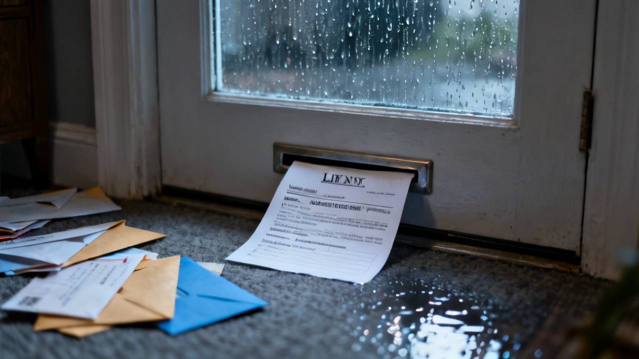 lien letter vs settlement statement beside a accordion file