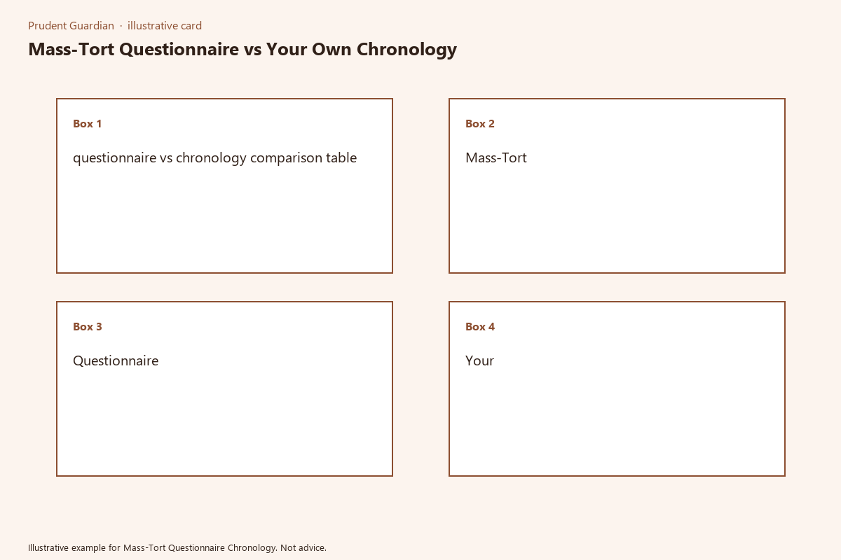 Diagram of mass-tort questionnaire fields