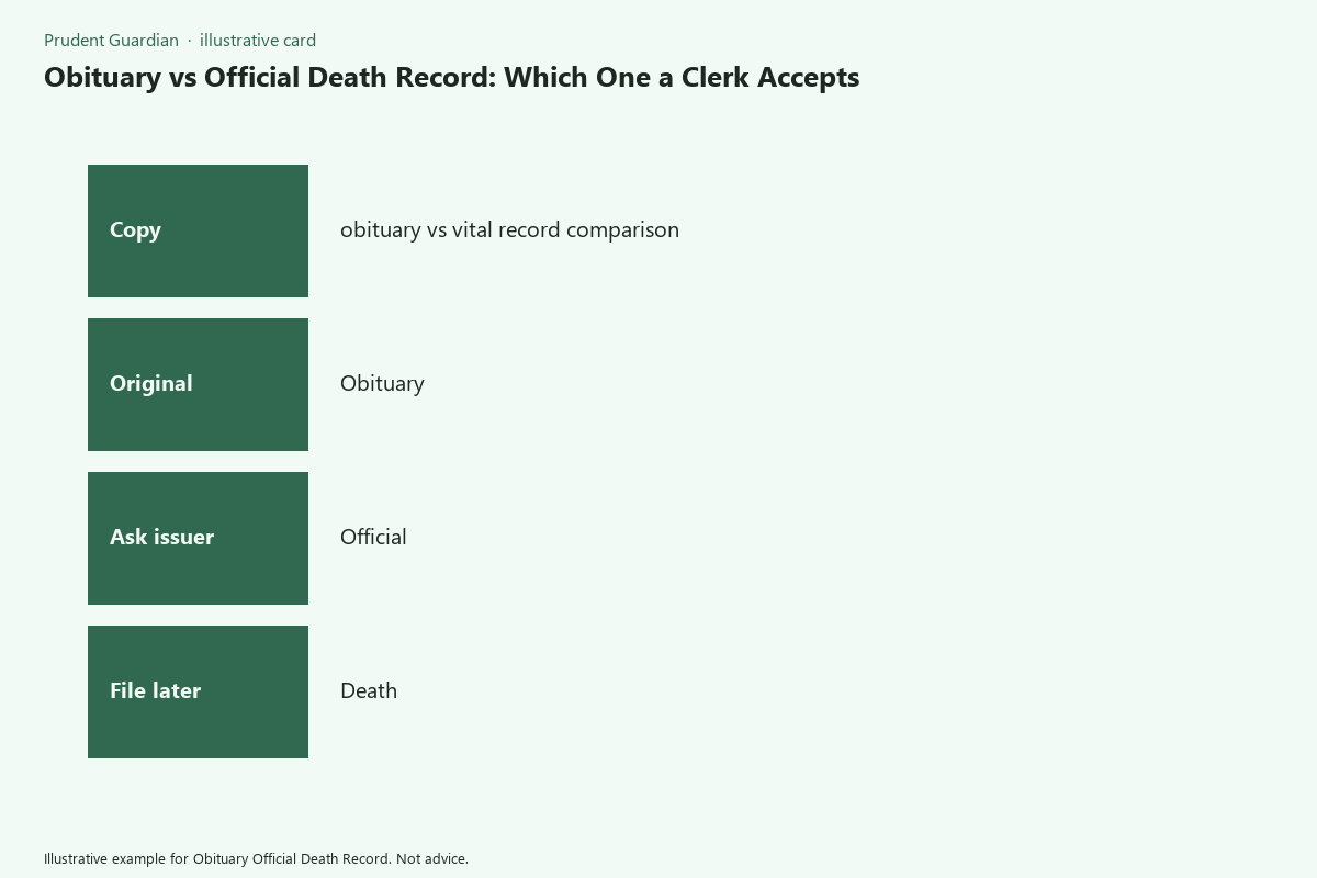 Diagram of obituary vs vital record fields