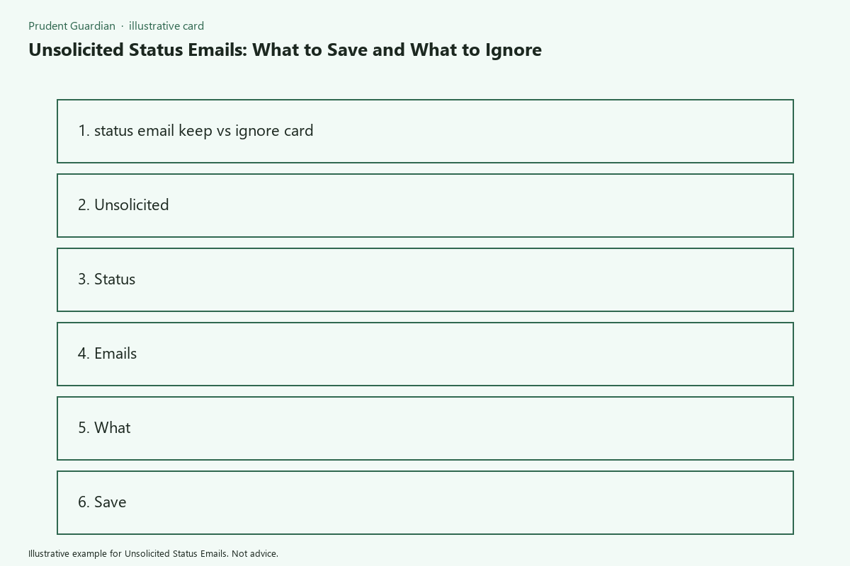 Illustrative field card for Unsolicited Status Emails