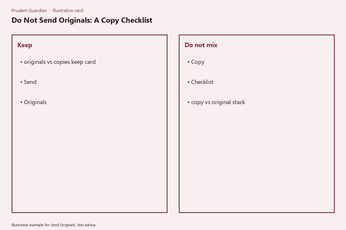 Illustrative field card for Send Originals