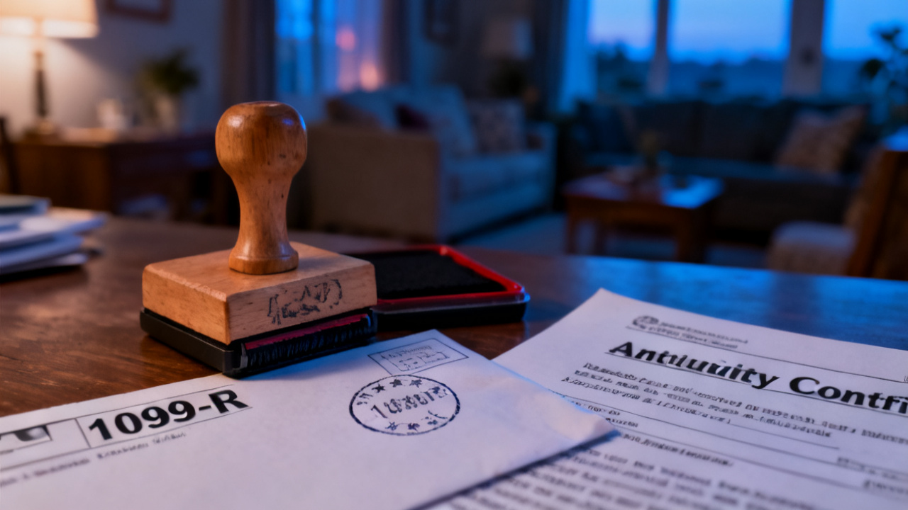 quote jacket with 1099-R envelope