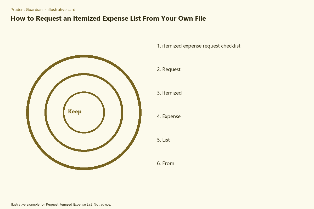 Illustrative field card for Request Itemized Expense List