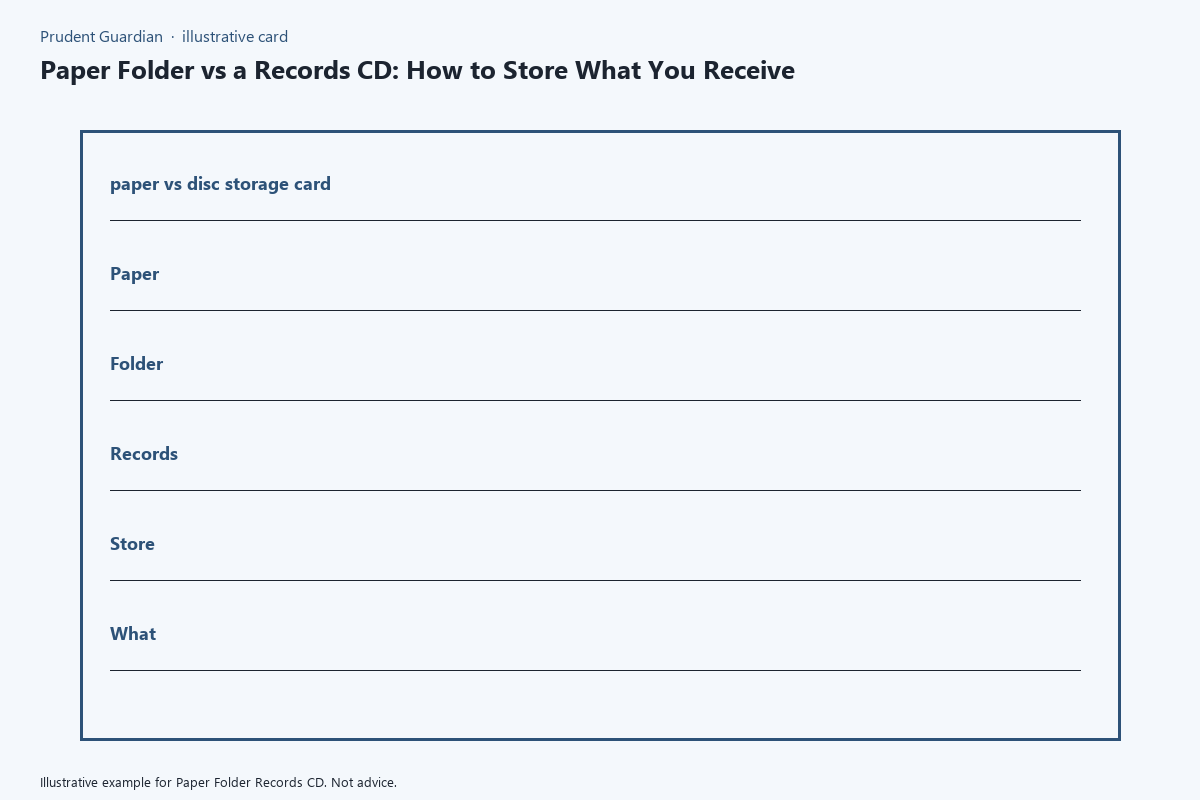 Paper Folder Records CD comparison card