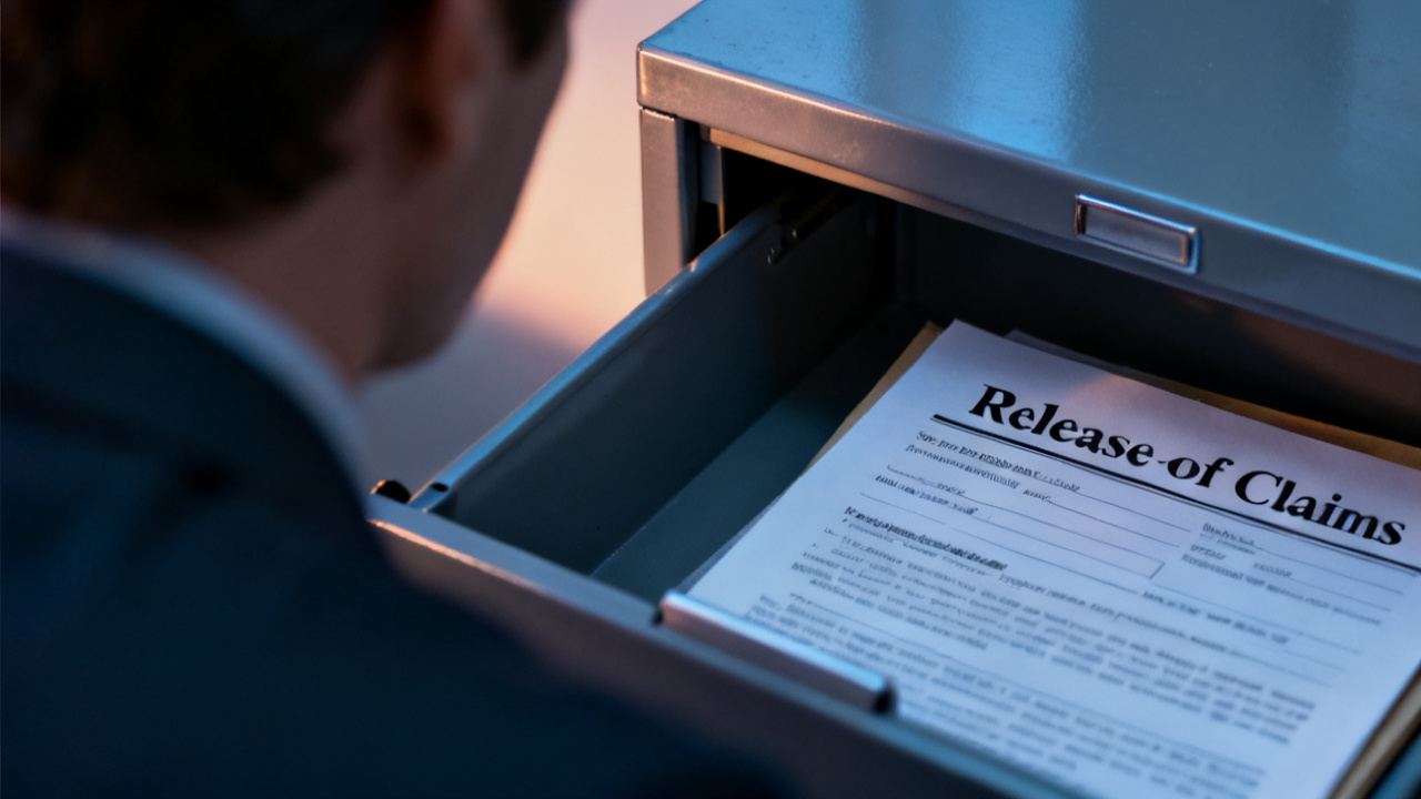 release-of-claims page close-up, unlabeled