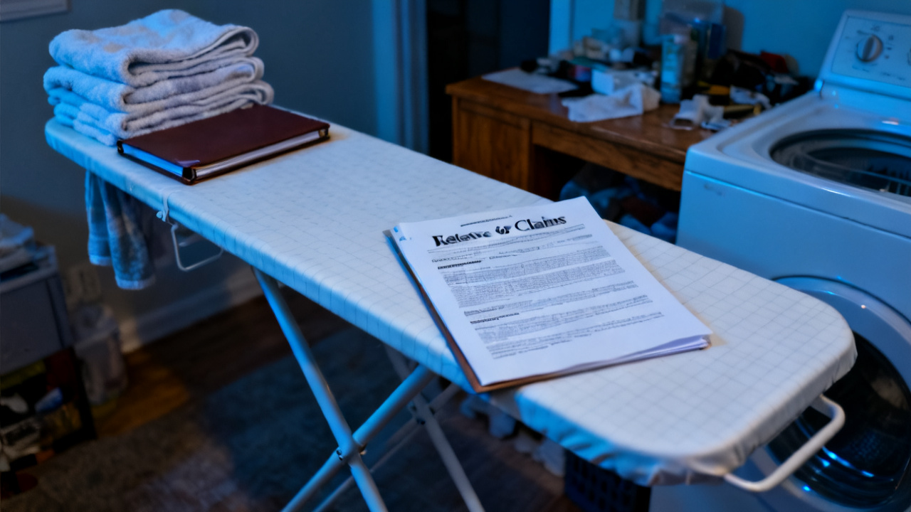 Household copy-shop counter with release-of-claims page
