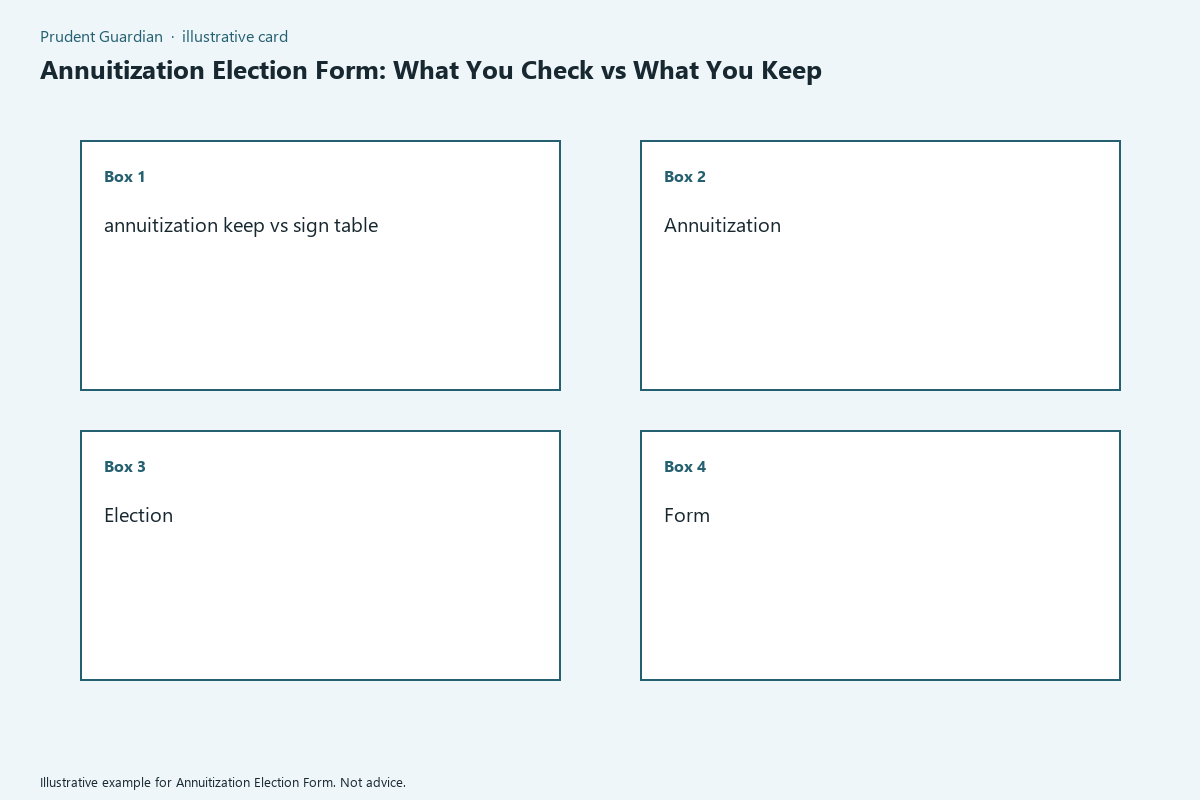 Illustrative field card for Annuitization Election Form