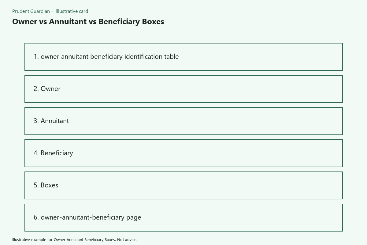 Owner Annuitant Beneficiary Boxes comparison card
