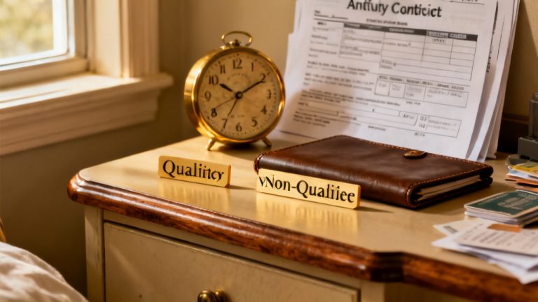hotel luggage-rack desk setup for Qualified Non-Qualified Annuity