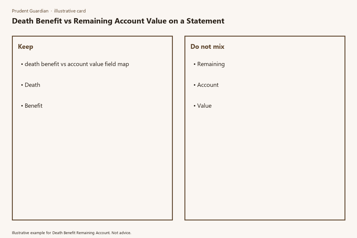 Diagram of death-benefit vs account-value page fields