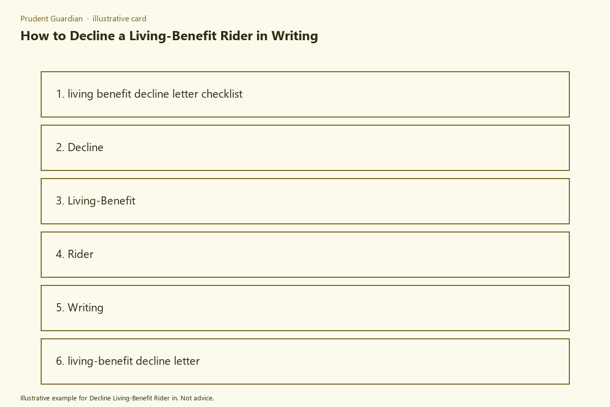 Decline Living-Benefit Rider in comparison card
