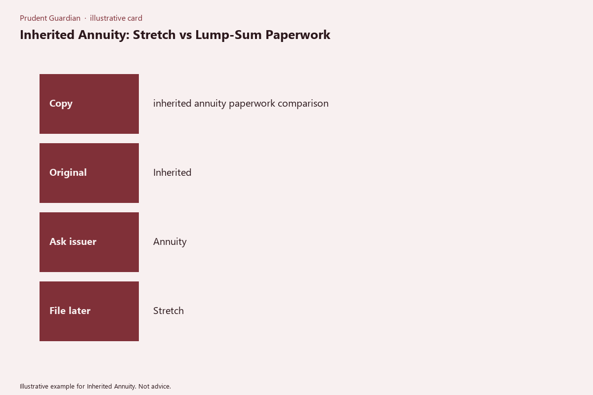 Illustrative field card for Inherited Annuity