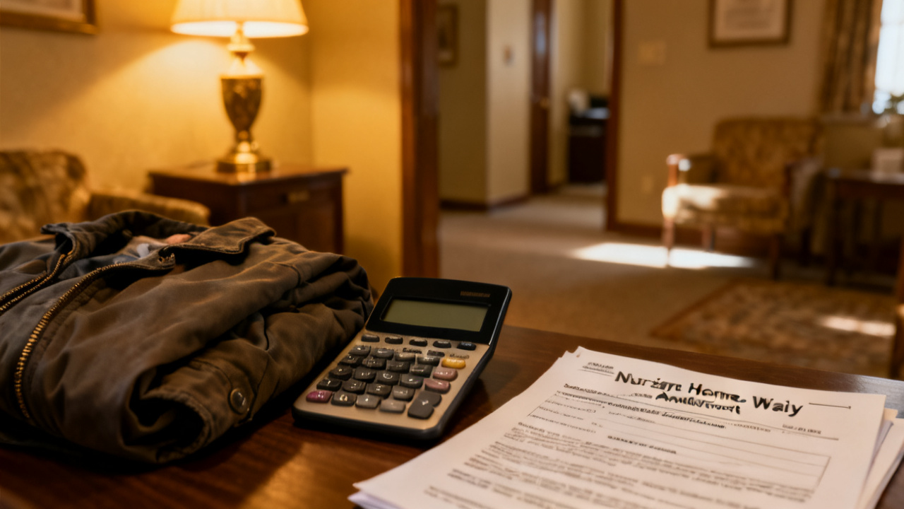 Crop of nursing-home waiver page on nightstand