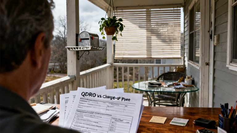 refrigerator-side magnet board setup for QDRO Annuity Change-of-Payee Form
