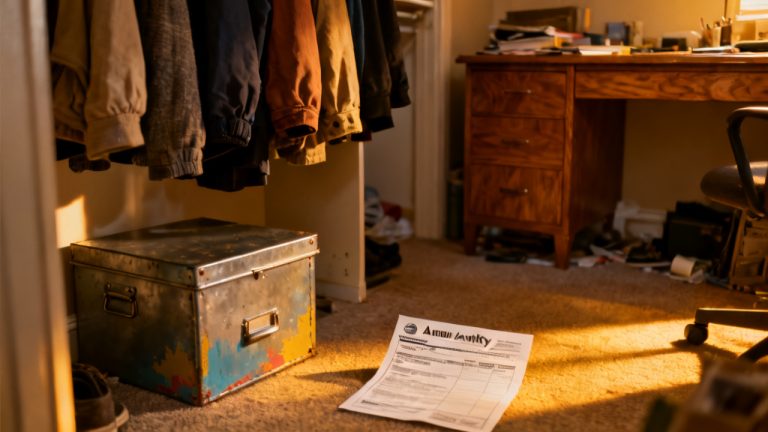 Quiet basement shelf for annual annuity statement
